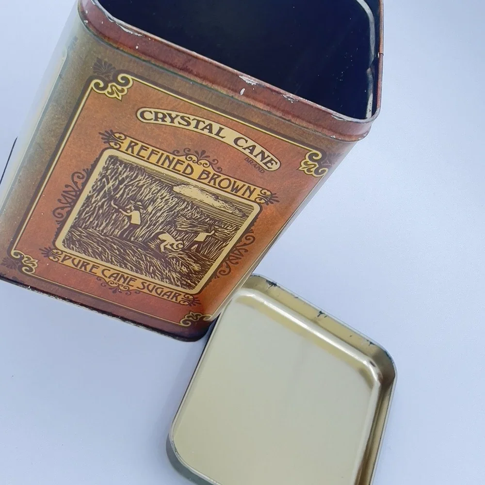 Vintage metal tin Cheinco Chrystal Cane sugar